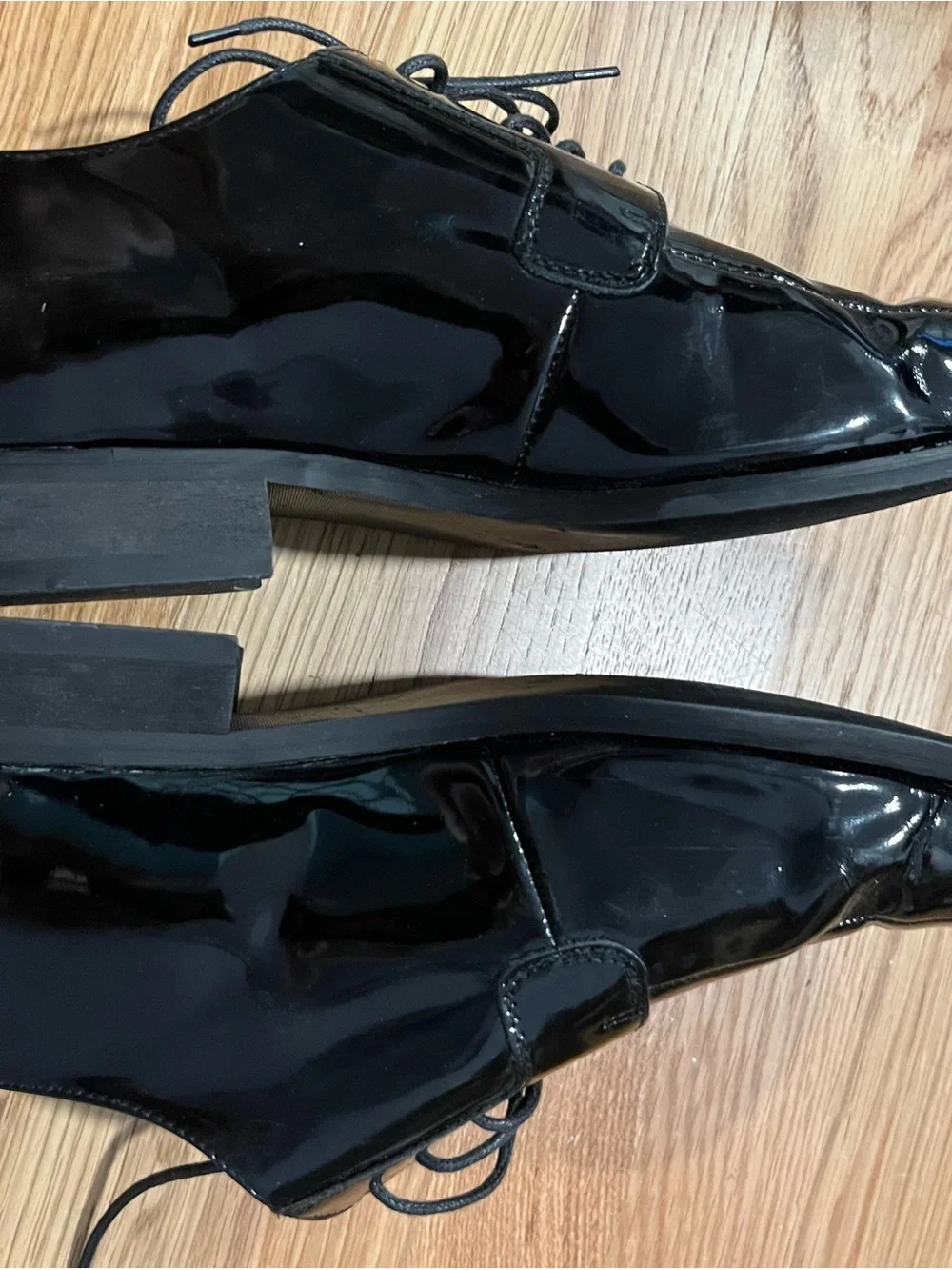 Studio Via Spiga Laconi Men’s 12 3E Black Patent Leather Oxford Laced Dress Shoe